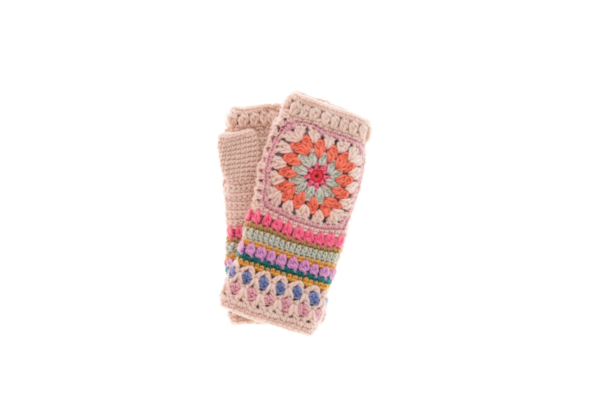 FRENCH KNOT Tilly Fingerless Wool Gloves