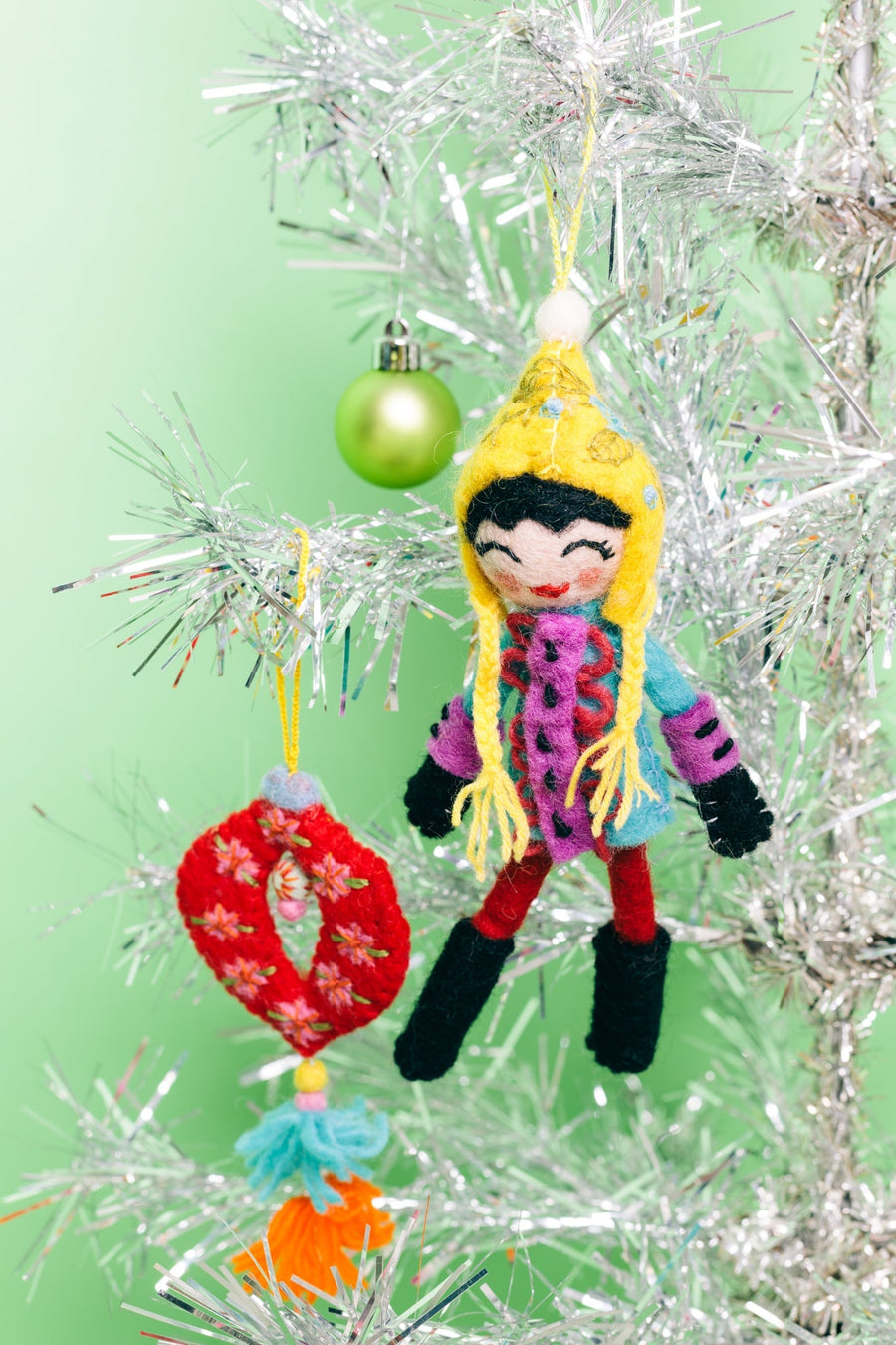 French Knot Girl Ornaments (Set of 4) - French Knot