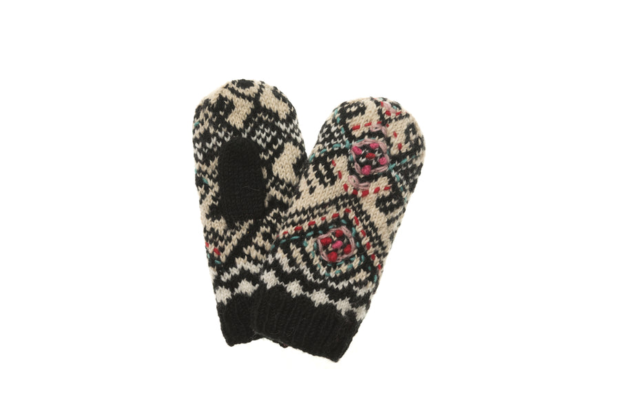Ingrid Mitten - winter hat glove - hand-knit - French Knot