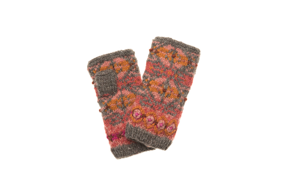 Winona Hand Warmer - winter hat glove - hand-knit - French Knot