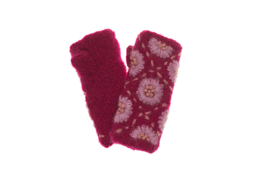 Daisy Hand Warmers - French Knot