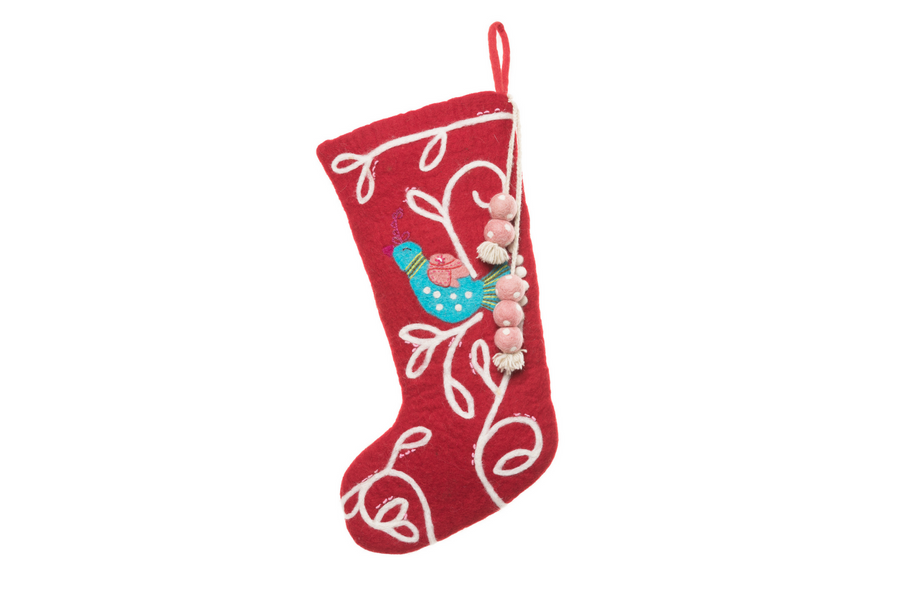 Coo Coo Bird Stocking - French Knot