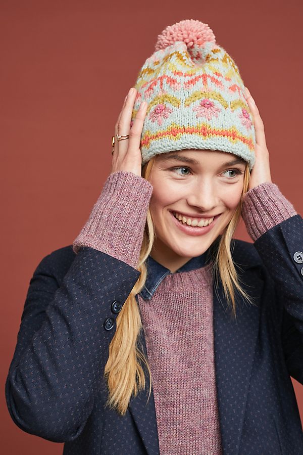 Cozy Floral Hat - French Knot